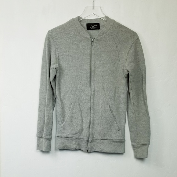 Zara Man Textured Grey Zip Up Jacket - Picture 1 of 6
